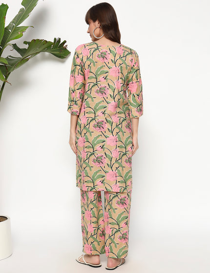 Pastel Kurti Plazo Set