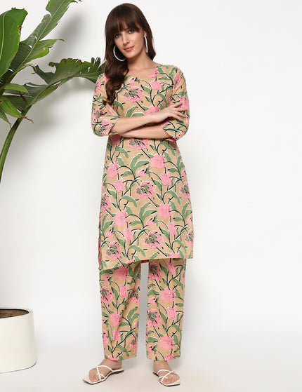 Pastel Kurti Plazo Set