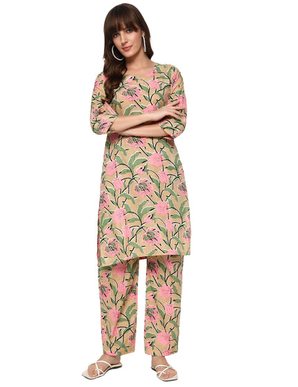 Pastel Kurti Plazo Set