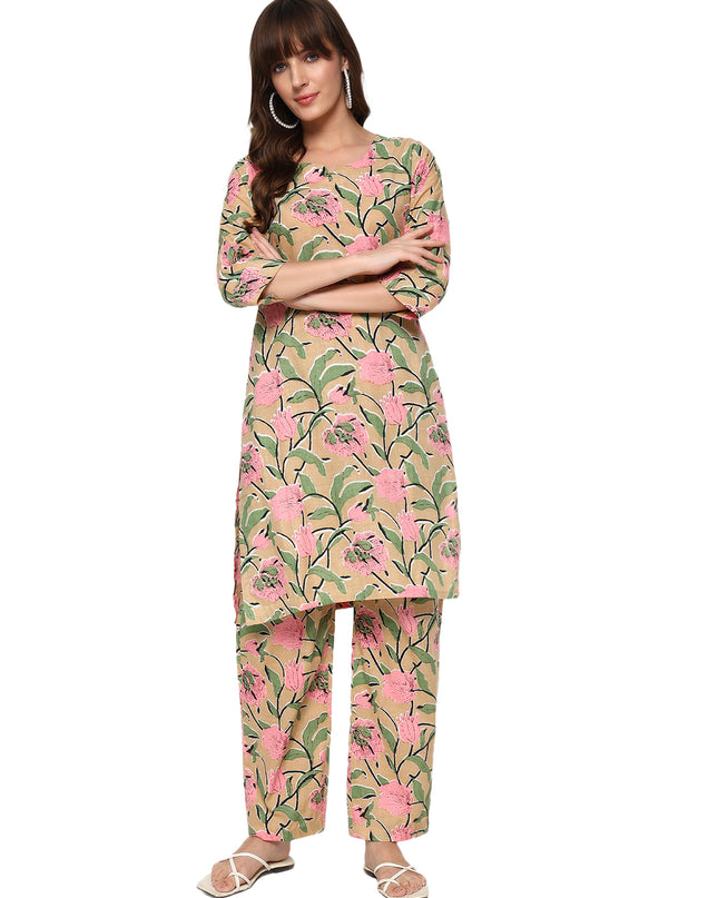 Pastel Kurti Plazo Set
