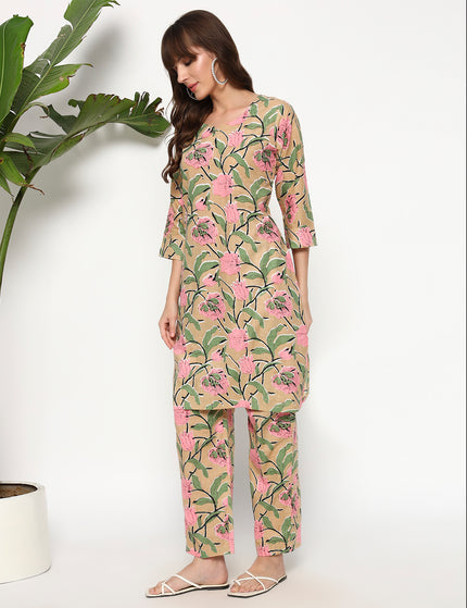 Pastel Kurti Plazo Set