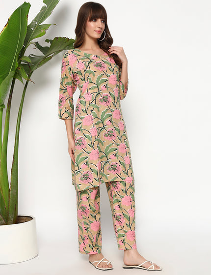 Pastel Kurti Plazo Set