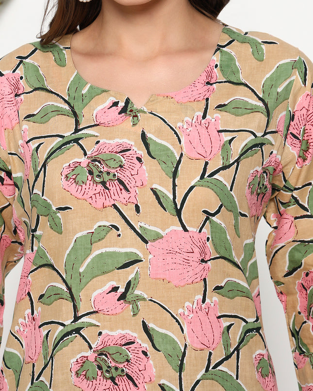 Pastel Kurti Plazo Set