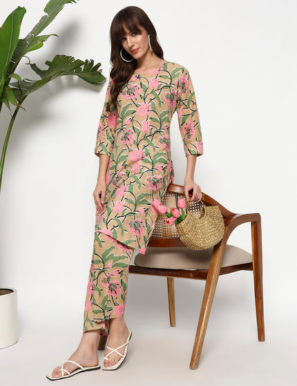 Pastel Kurti Plazo Set