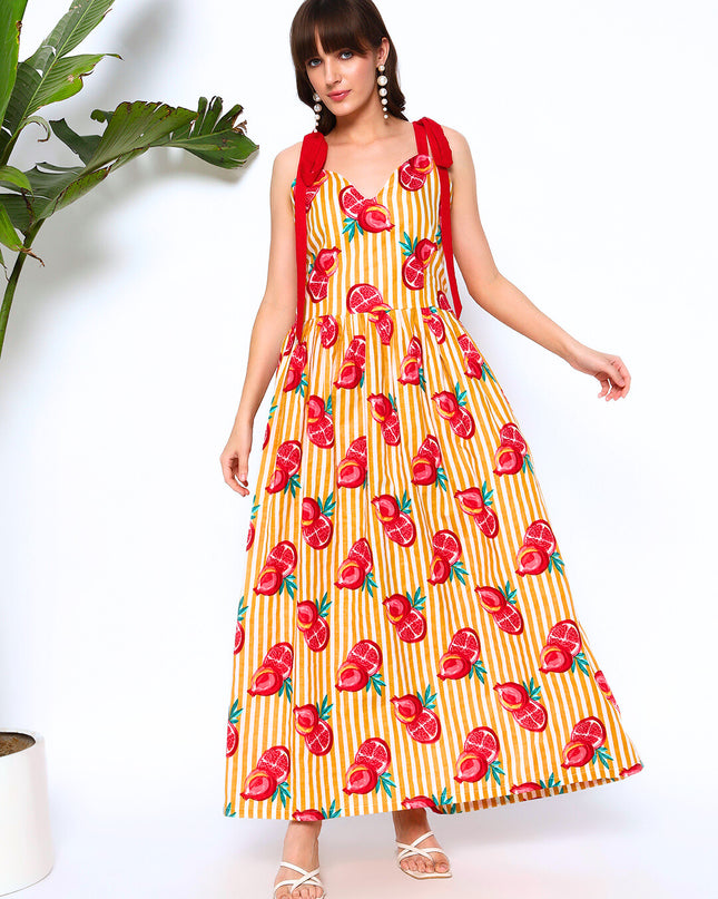 Fruit And Nut Yellow Dress