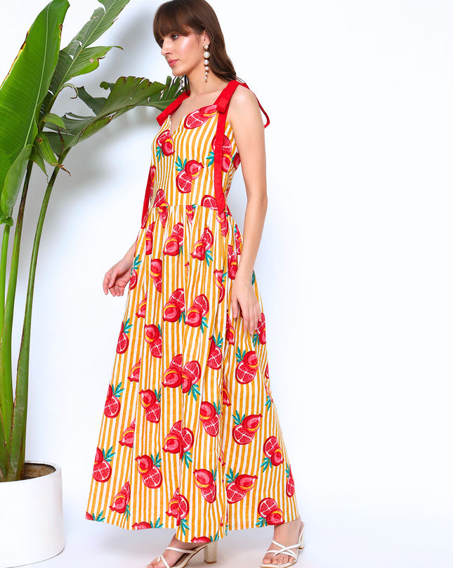 Fruit And Nut Yellow Dress
