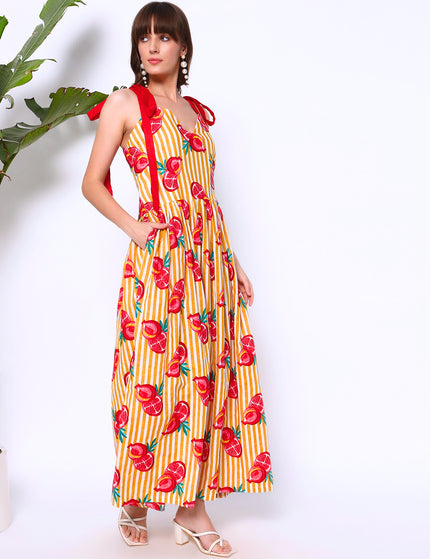 Fruit And Nut Yellow Dress