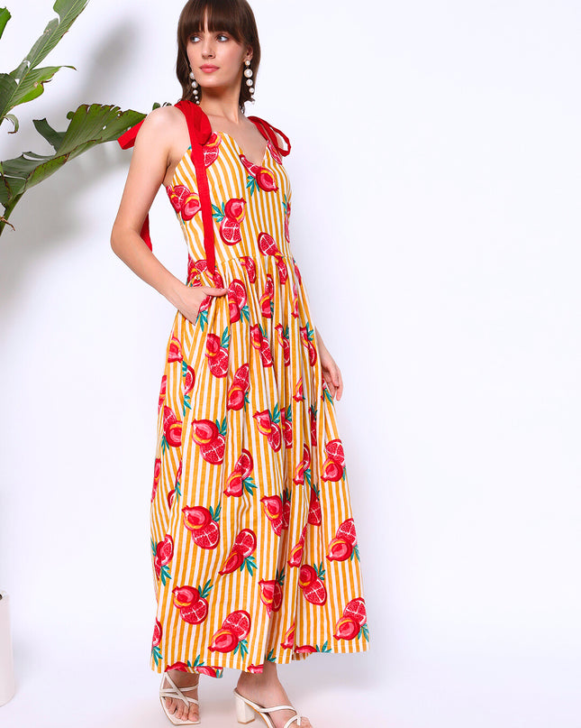 Fruit And Nut Yellow Dress