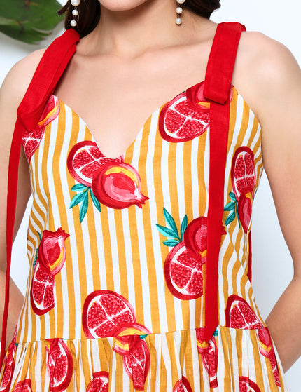 Fruit And Nut Yellow Dress