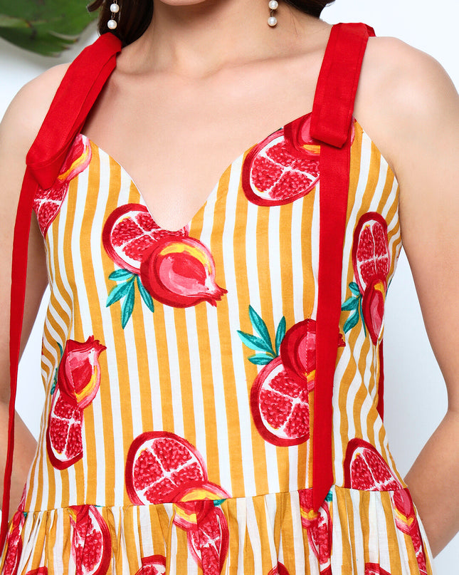 Fruit And Nut Yellow Dress