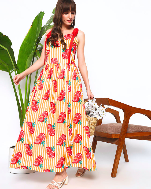 Fruit And Nut Yellow Dress
