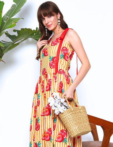 Fruit And Nut Yellow Dress