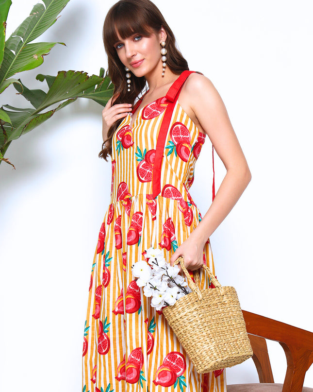 Fruit And Nut Yellow Dress