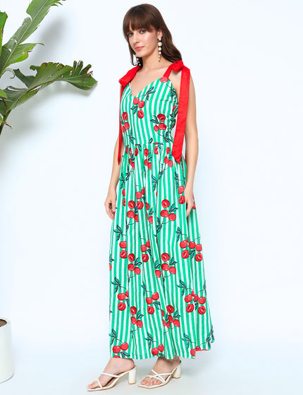 Fruit Nut Green Dress