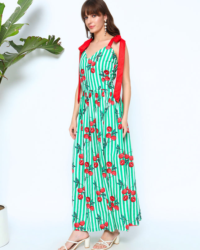 Fruit Nut Green Dress