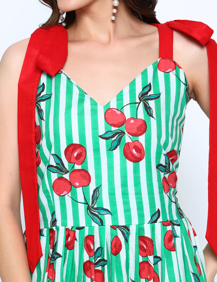 Fruit Nut Green Dress