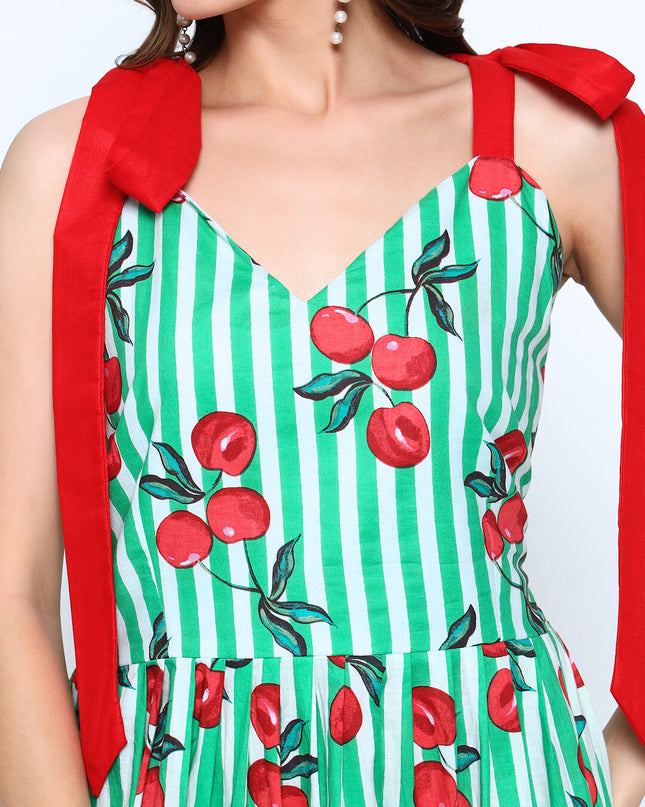 Fruit Nut Green Dress