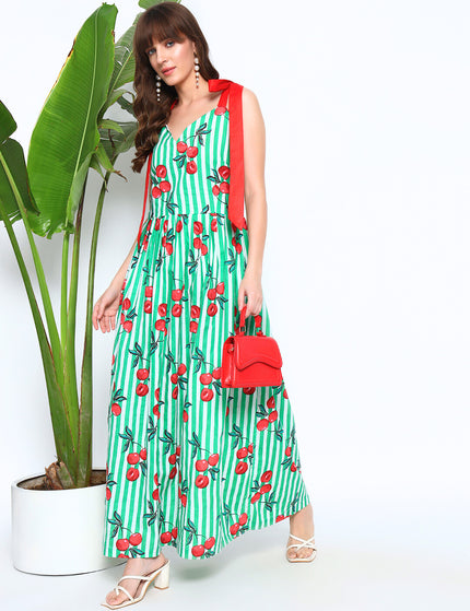 Fruit Nut Green Dress