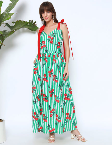 Fruit Nut Green Dress