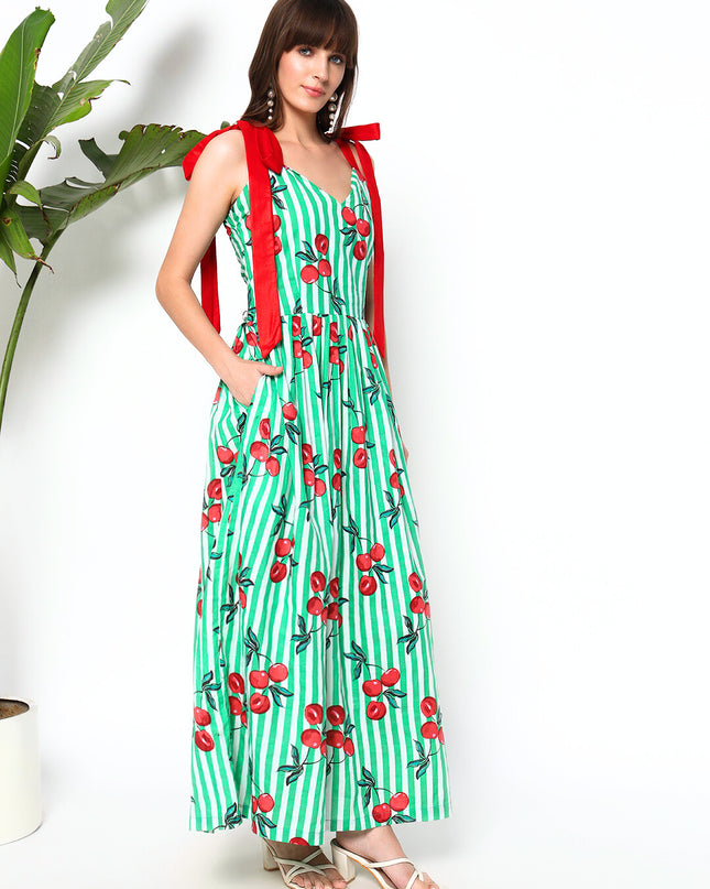 Fruit Nut Green Dress