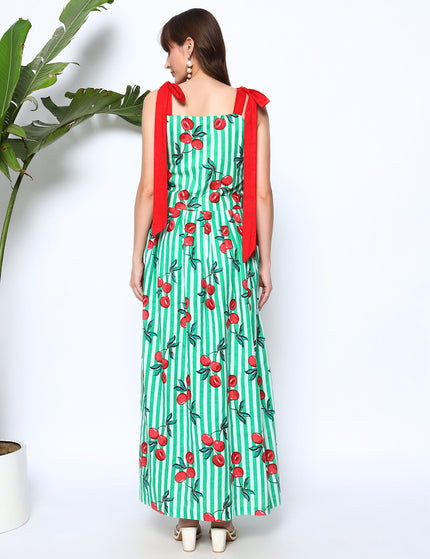 Fruit Nut Green Dress
