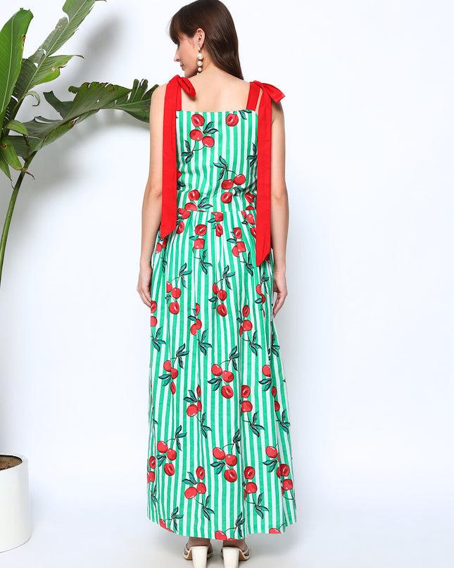 Fruit Nut Green Dress