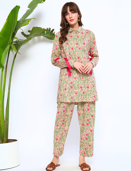 Sober Floral Beige Coord Set