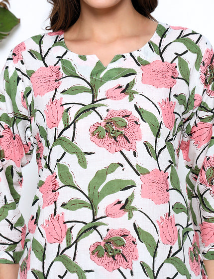 Heavenly Flower Print Kurti Plazo Set
