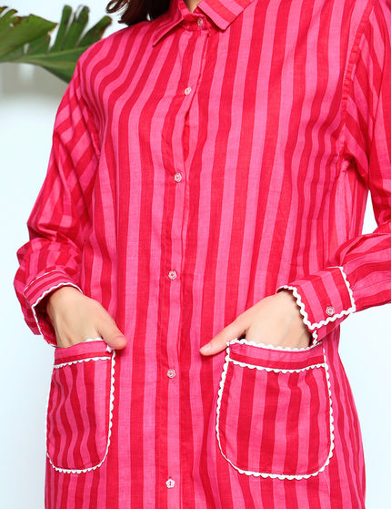Hot Like Rose-Long Shirt Plazo Set