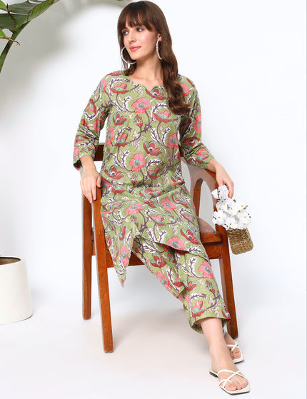 Desi English Kurti Plazo Set