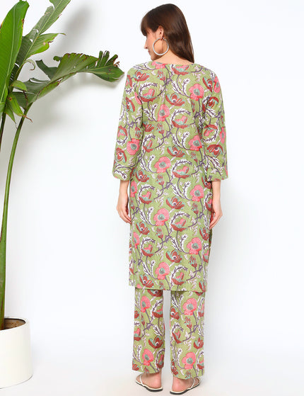 Desi English Kurti Plazo Set