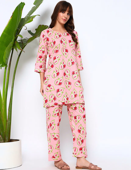 Pink Fig Kurti Plazo Set