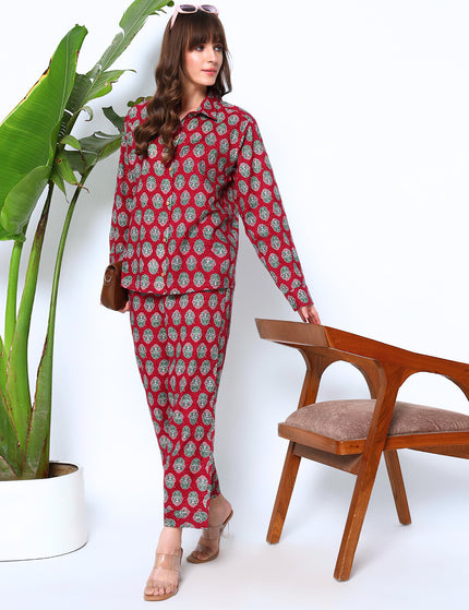 Vintage Rose Shirt Trouser Set