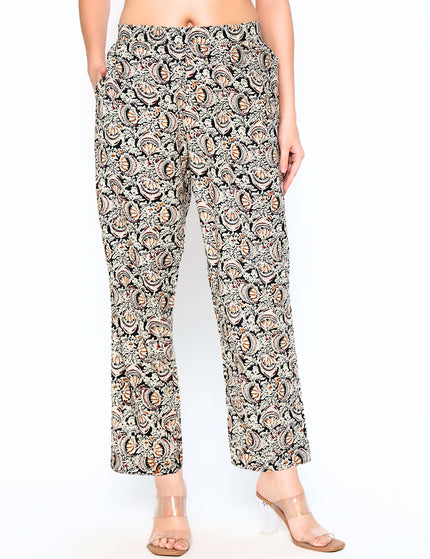 Black And Cream Printed Shirt Trouser Set