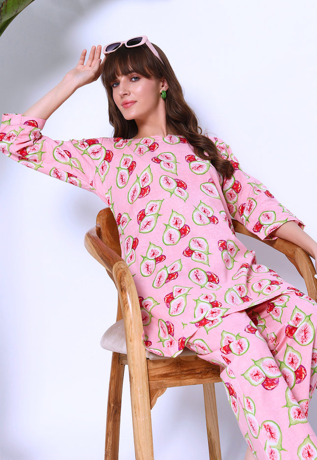 Pink Fig Kurti Plazo Set