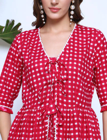Rose Pink Peplum Top with Gathered Trouser