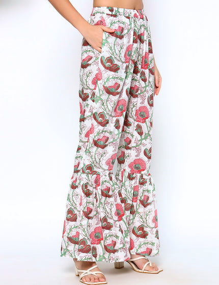 Flower Jaal Peplum Top with Trouser Coord Set
