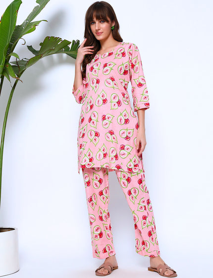 Pink Fig Kurti Plazo Set