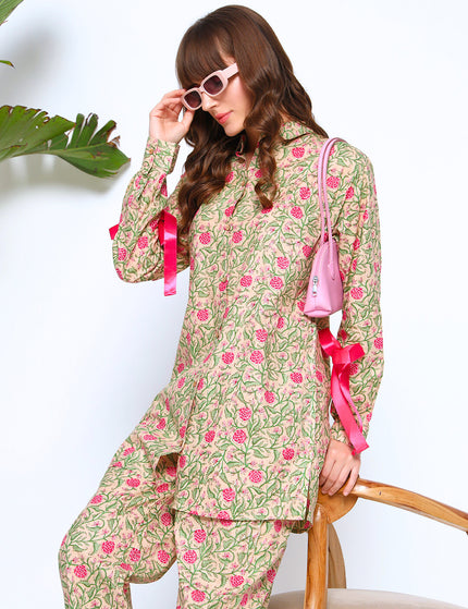 Sober Floral Beige Coord Set