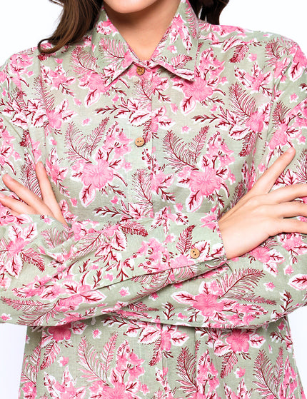 Floating Flower Shirt Trouser Set