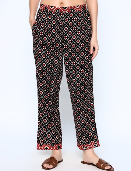 Multi Brown Black Print Shirt Trouser Set