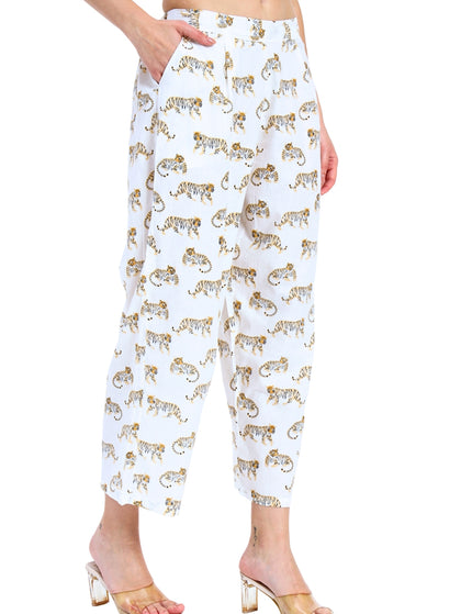 White Tiger Print Coord Set