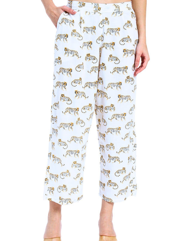 White Tiger Print Coord Set