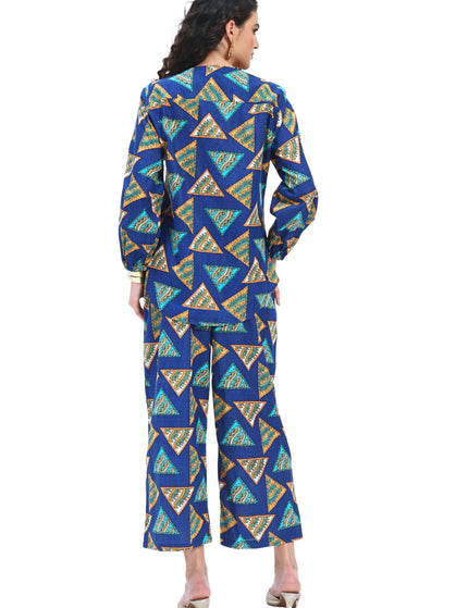 Navy Blue Printed Coord Set