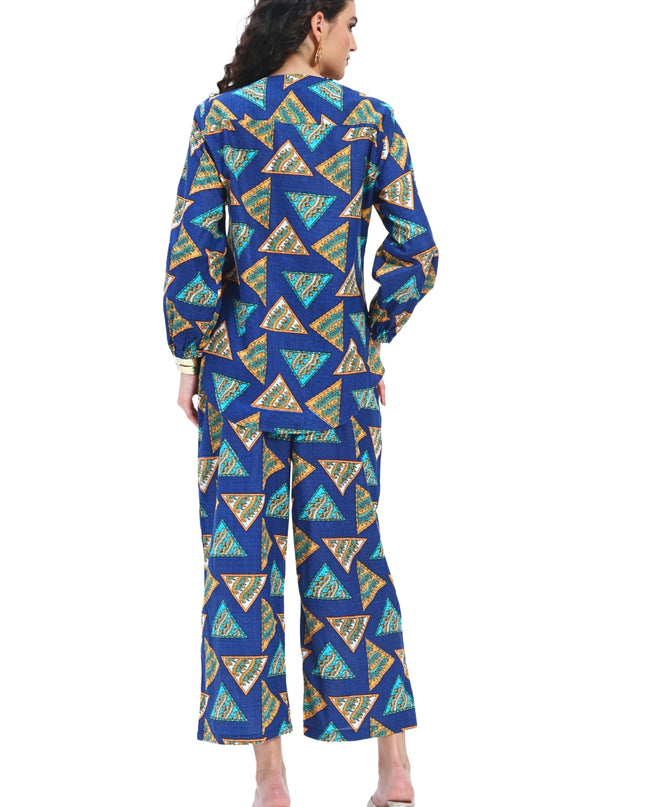 Navy Blue Printed Coord Set