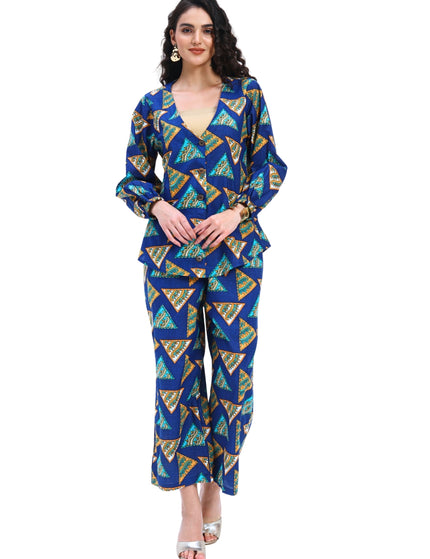 Navy Blue Printed Coord Set