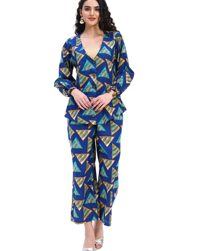 Navy Blue Printed Coord Set
