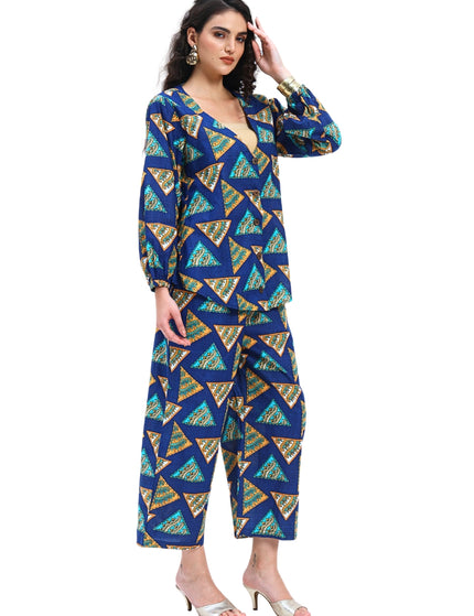 Navy Blue Printed Coord Set
