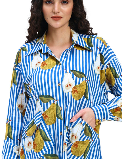 Blue Stripe Pear Coord Set