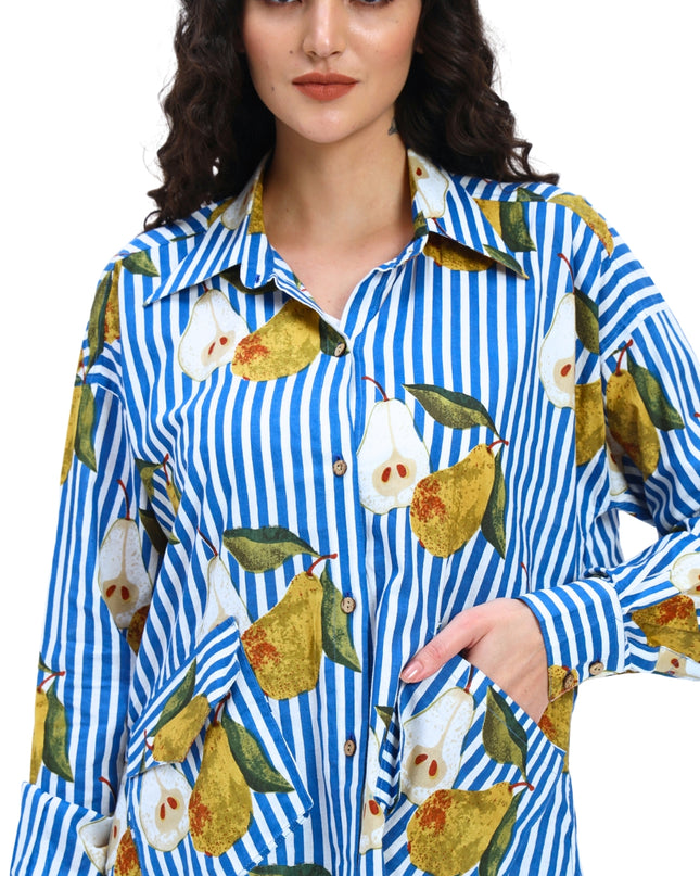 Blue Stripe Pear Coord Set